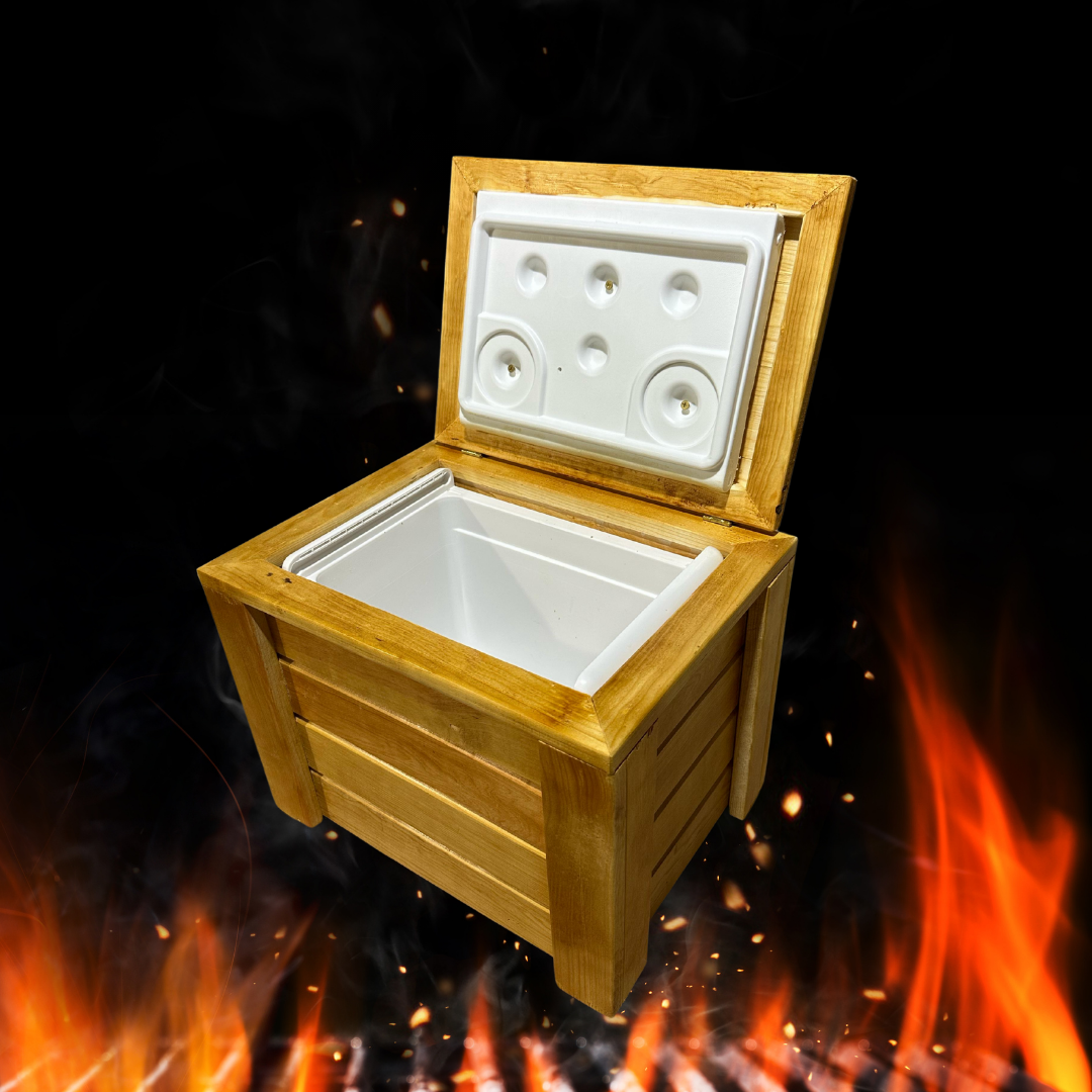 Hielera para bebidas color nogal